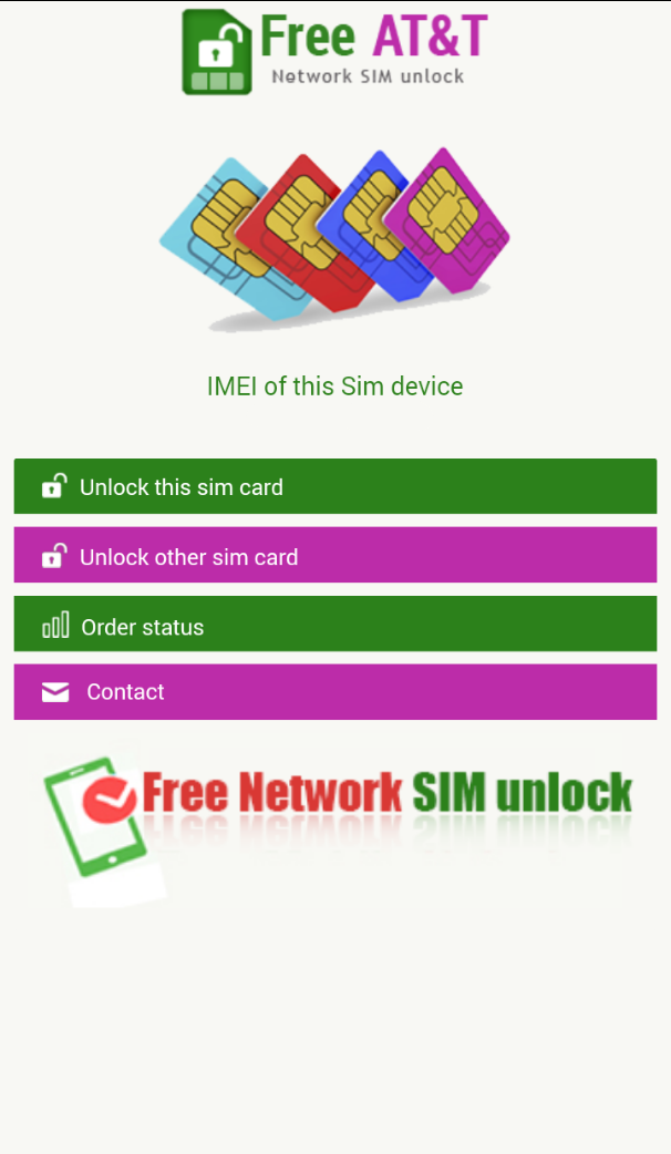 Free AT&amp;T Unlock Mobile Screen 1