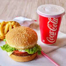 Herb Chilli Veg Burger With Fries & Coke