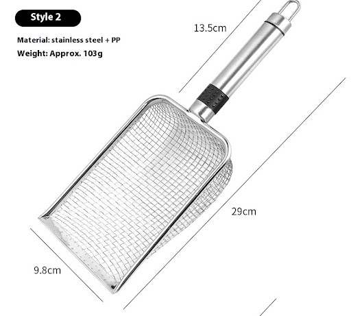 Title 6, Large Stainless Steel Metal Cat Litter Scoop. D...