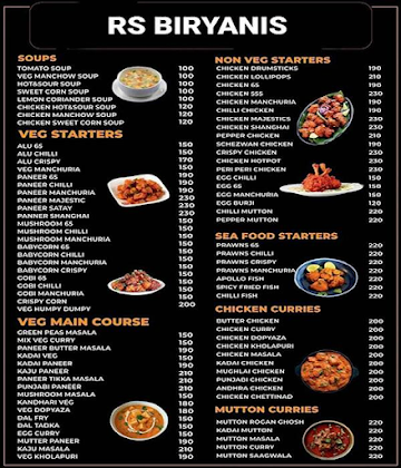 RS Biryanis menu 