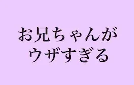 お兄ちゃんがウザすぎる