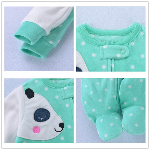 Title 5, Spring Baby Girl Clothes Soft Fleece Rompers Ki...