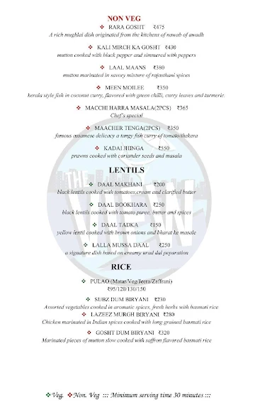 The View Restaurant & Lounge menu 