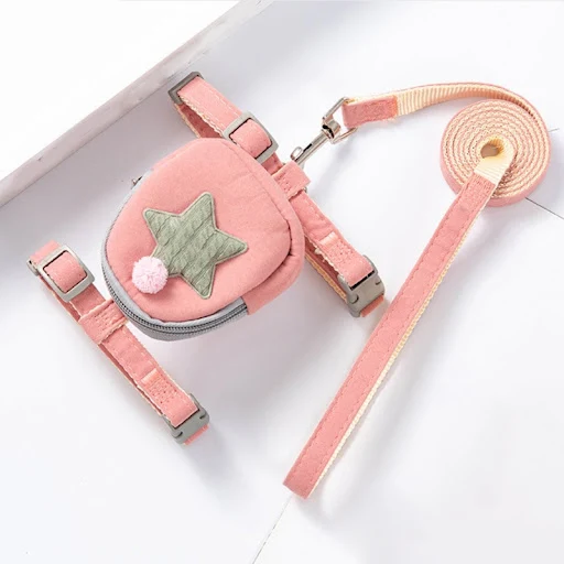 Cartoon Pet Harness Leash Set Adjust Size Pet Chest Back Traction Rope Reliable Material Cats Harness with Backpacks