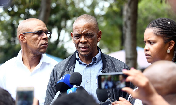 ANC secretary-general, Ace Magashule addresses the media about the special ANC NEC meeting at Irene.