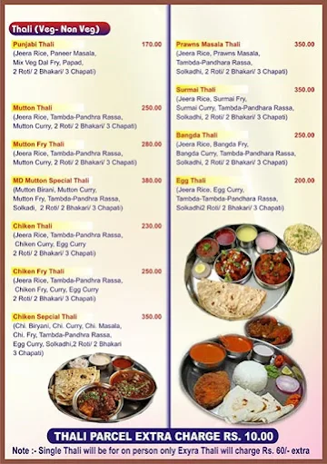 New Maratha Darbar menu 