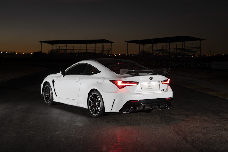 The RC F gets a rear wing for added downforce.