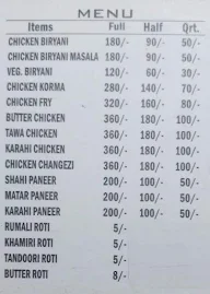 A One Foods menu 1