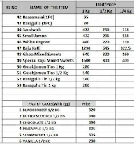 Sarvani Sweets menu 2