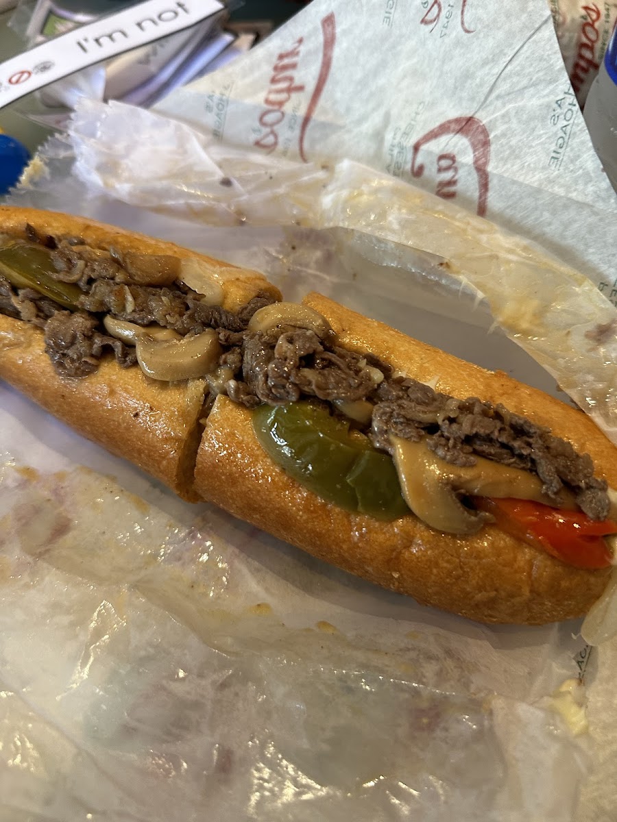 Overall meat tastes great- GF bun dry. Go try the Cheesesteaks at Jays Hoagies