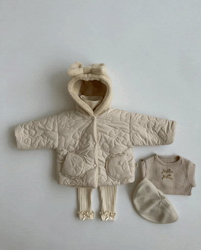 Title 2, Girls Cashmere Thickened Hooded Cotton Coat Ja...