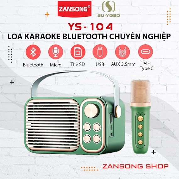 Loa Karaoke Bluetooth Ys 104 Kèm 1 Micro Không Dây Siêu Hay