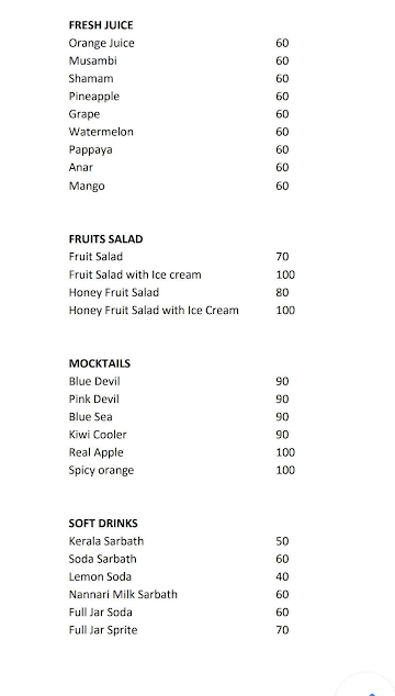 Kettle Cafe menu 