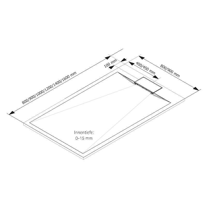 Linie Rumba Receveur de douche 160 x 90 cm blanc mat