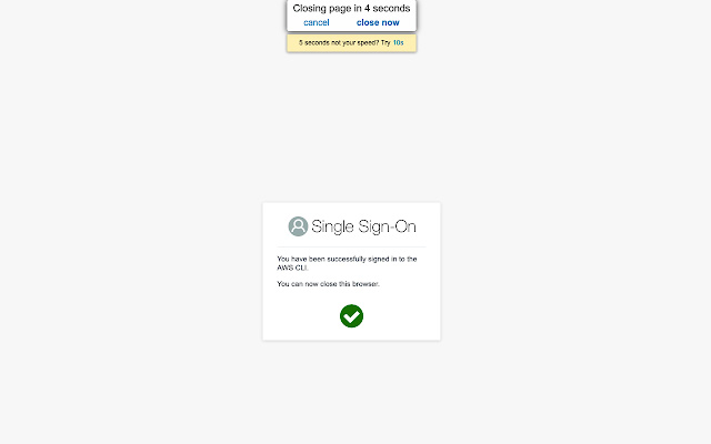 AWS CLI Authentication Page Auto Closer chrome extension