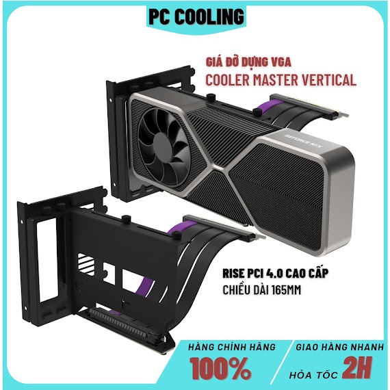 Bộ Dựng Đứng Vga Kèm Riser Cooler Master Vertical Graphics Card Holder Kit V2 - Hàng Mới Chính Hãng