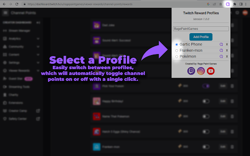 Twitch Reward Profiles