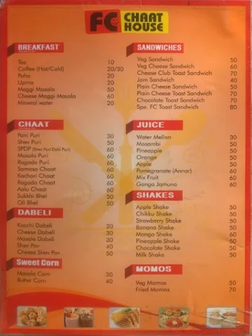 FC Chaat House menu 
