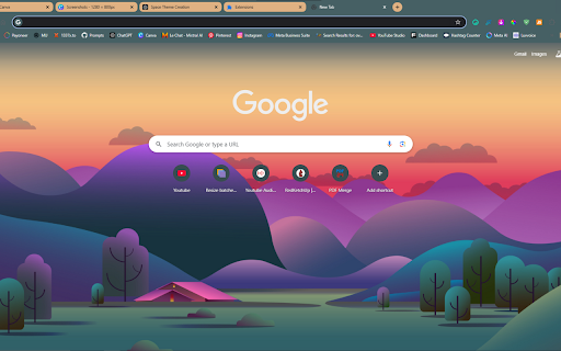 Evening Bliss - Calm Hillscape for Your Browser Preview 3