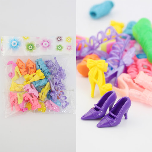 Title 5, Crystal Doll Shoes Plastic High-Heeled Toys. Sp...