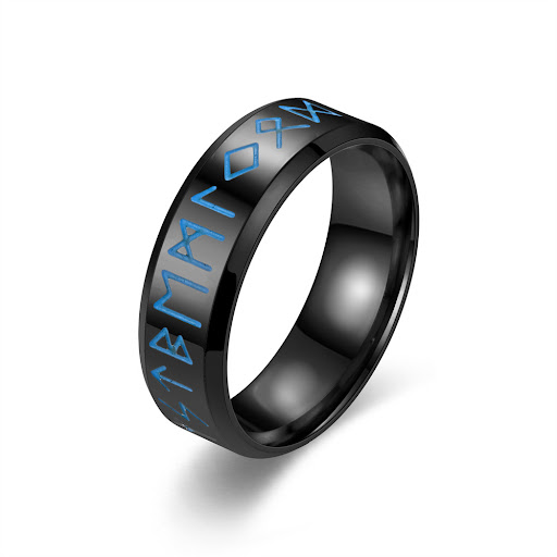Title 5, European Pirate Luminous Vikings Text Ring, a b...