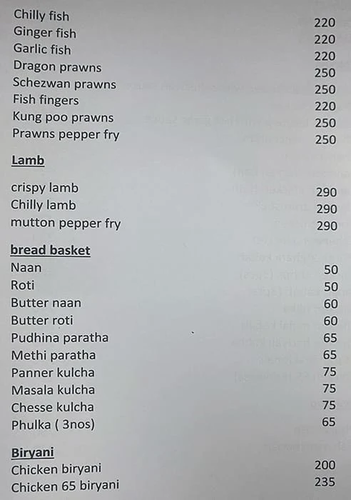 Sangamitra menu 