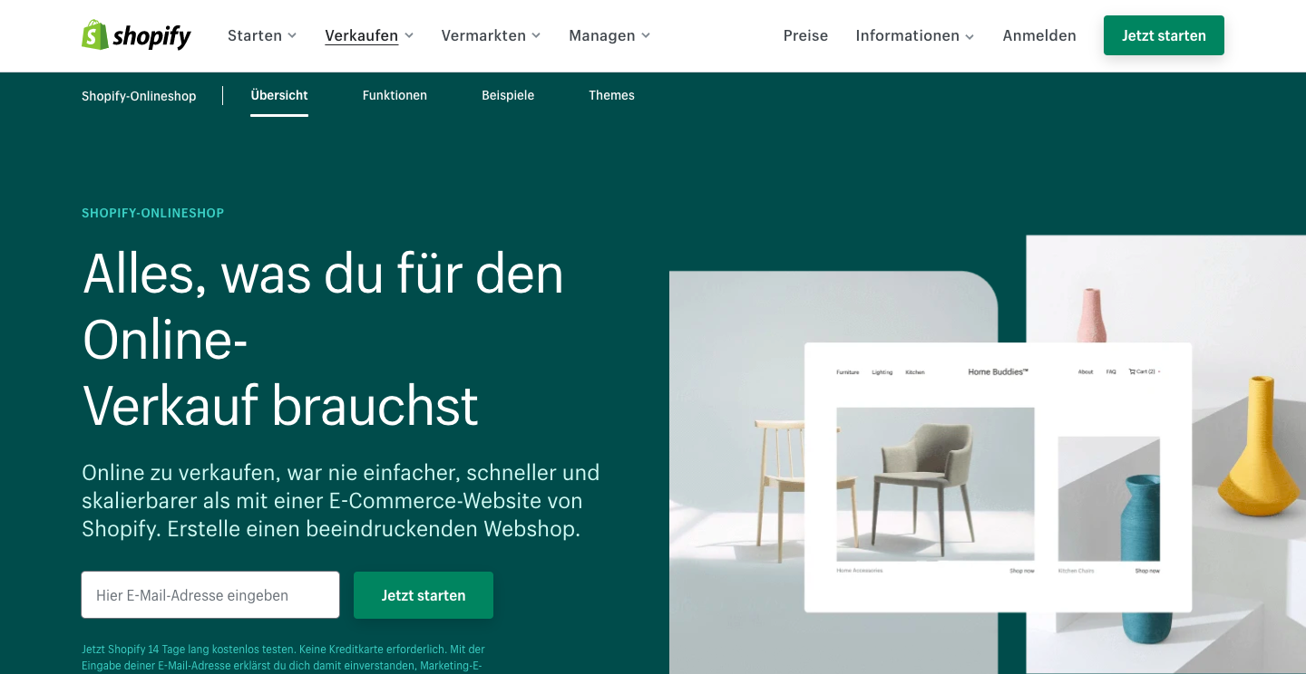 Shopify Shop erstellen