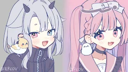 ミントォォとコラボ（りぅちゃんとutaちゃん描いた）