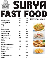 Surya Fast Food menu 1