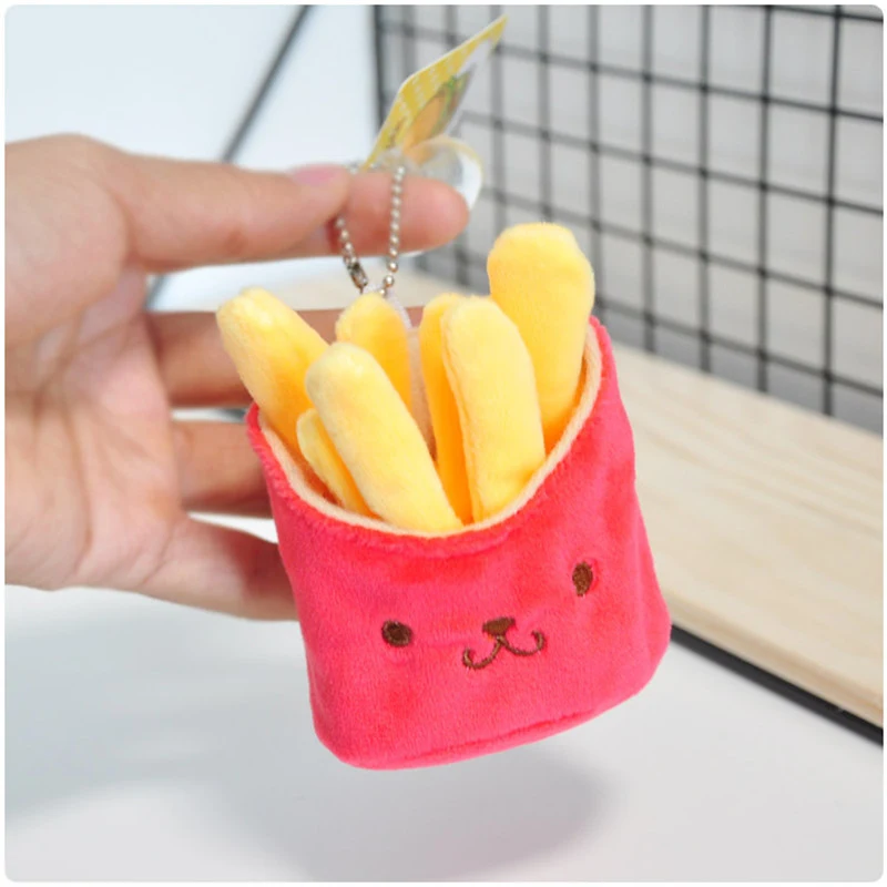 Koreaans stijl hamburger sandwich schattig pluche hanger sleutelhanger, een knuffelachtig accessoire voor sleutels, tassen en rugzakken.