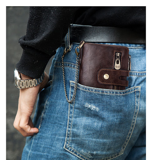 Title 5, Large Capacity Snap Back Zipper Wallet. Securel...