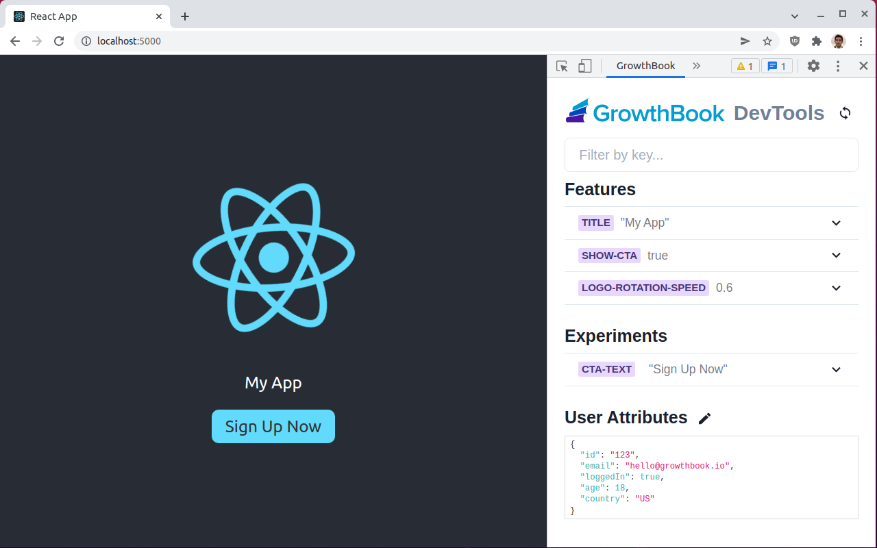 GrowthBook DevTools Preview image 3