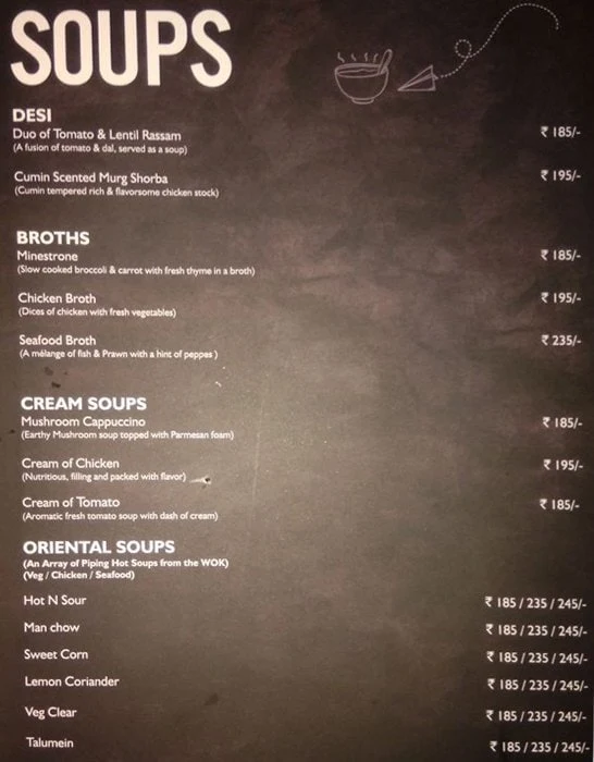 Mystique Melange menu 