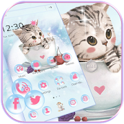 Cute Kitty Theme lovely Cup Cat Wallpaper 1.1.2 Icon