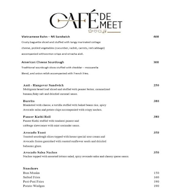 Cafe De Meet menu 