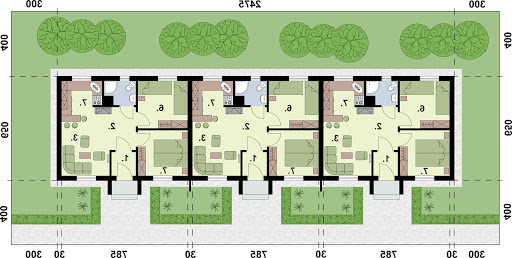 Toronto 2 dom letniskowy (zabudowa szeregowa) - Rzut parteru