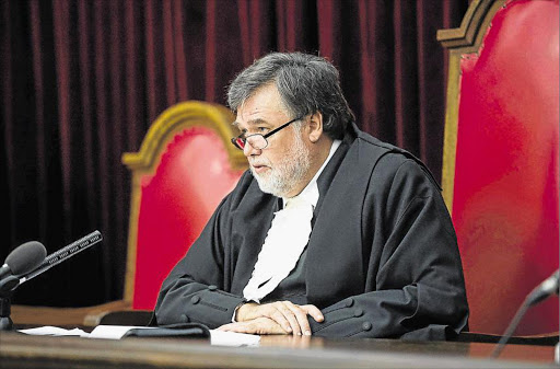 REVERSAL: Judge Eric Leach delivers his judgment in the Supreme Court of Appeal yesterday Picture: REUTERS