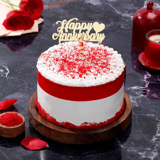 Red Velvet Anniversary Cake (500 Gm)