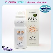 [3 Tặng 1] Xịt Chống Nắng Sun Screen V7 200Ml Nâng Tone Trắng Da Chống Nước Không Bết Dính Spf50