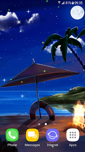 Screenshot Tropical Beach at Night Live W