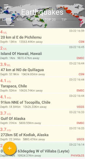 Screenshot Earthquake Track - Realtime al