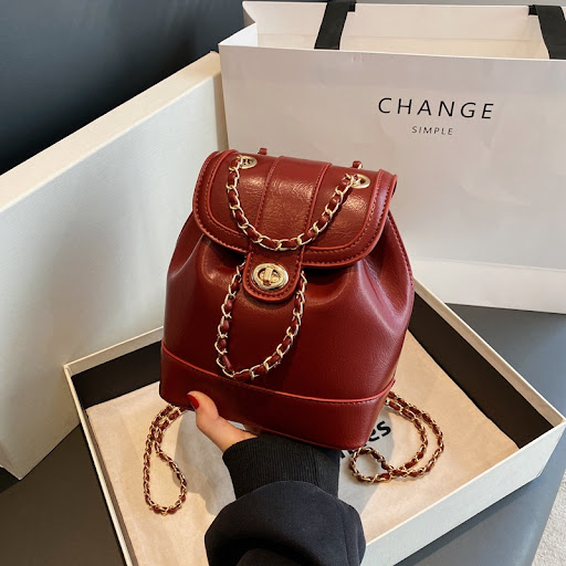 Title 10, Womens Chain Backpack One Shoulder Retro Oily ...