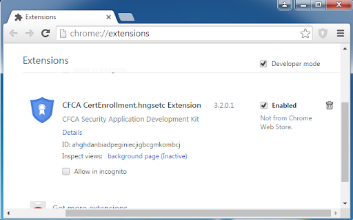 CFCA CertEnrollment.hngsetc Extension