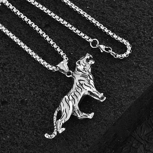 Title 5, Domineering Tiger Pendant Titanium Steel Mens ...