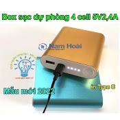 Box Sạc Dự Phòng 4 Cell 2A 18650 Xiaomi Vỏ Nhôm Cao Cấp (Không Gồm Pin, Có Lò Xo ) - Mẫu Mới 2022