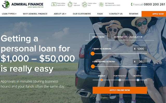 Admiral Finance chrome extension