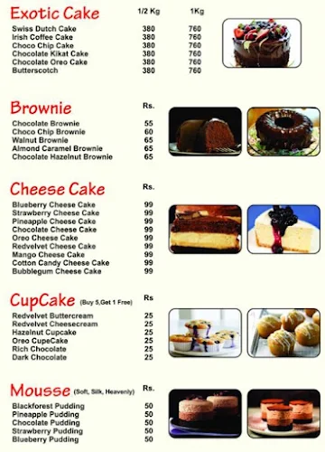 Cake Point menu 