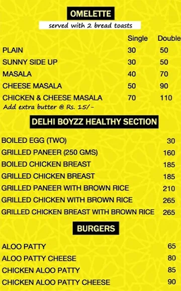 Delhi Boyzz menu 