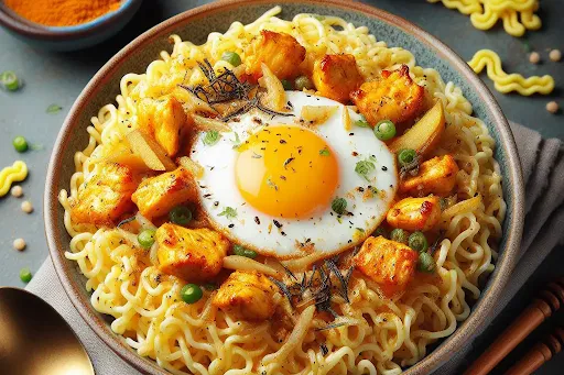 Egg Chicken Maggi Noodles [Serves 1]