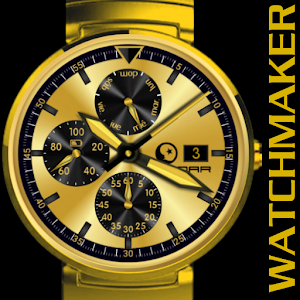 WATCH FACE GOLD ELEGANT BLACK